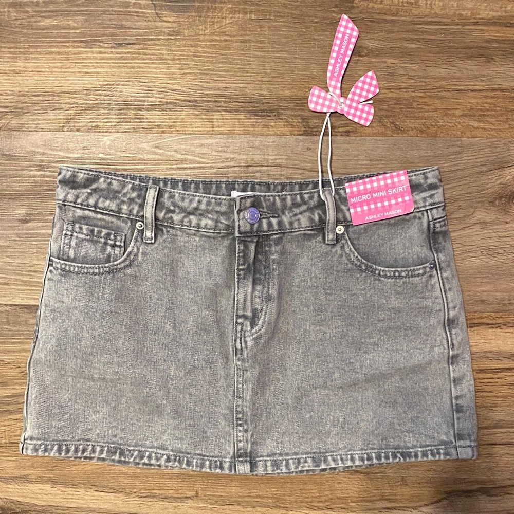 Mini Denim Pink Bow Skirt